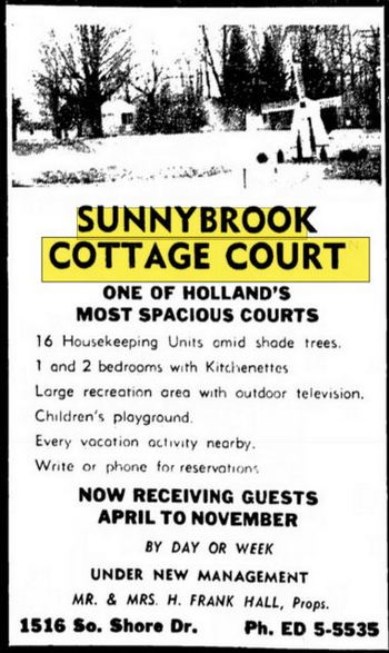 Sunnybrook Cottage Court - May 1965 Ad (newer photo)